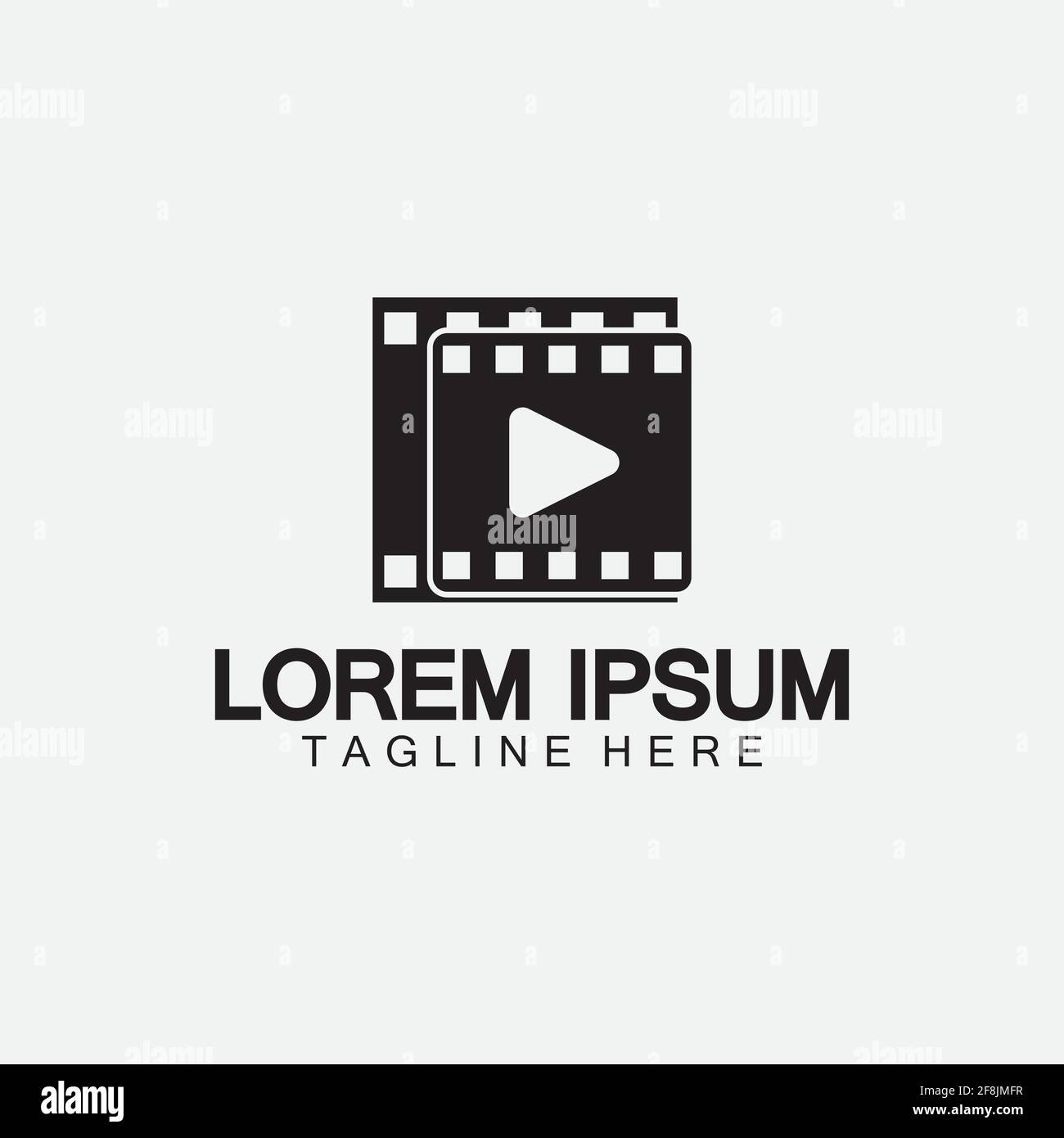 Riproduci filmato videocamera e striscia di film Riproduci filmato Cinema Entertainment Logo icona vettore di stock Illustrazione Vettoriale