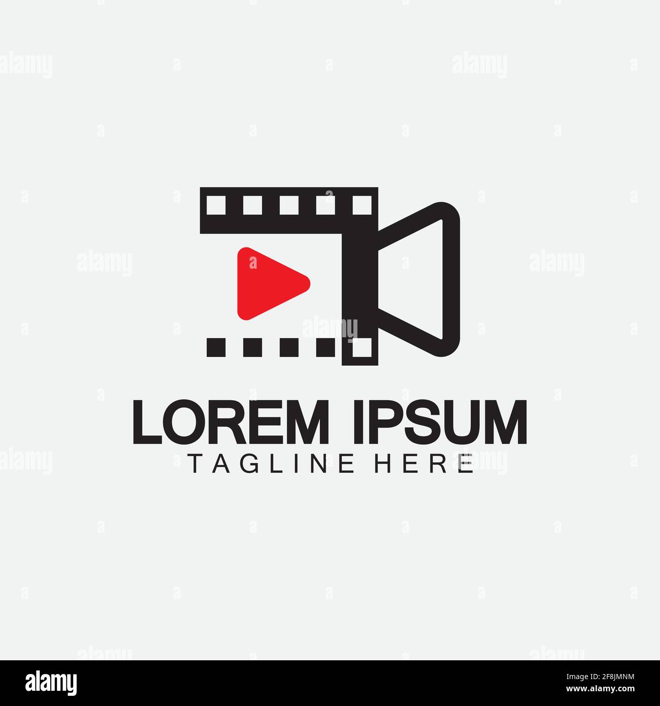 Riproduci filmato videocamera e striscia di film Riproduci filmato Cinema Entertainment Logo icona vettore di stock Illustrazione Vettoriale