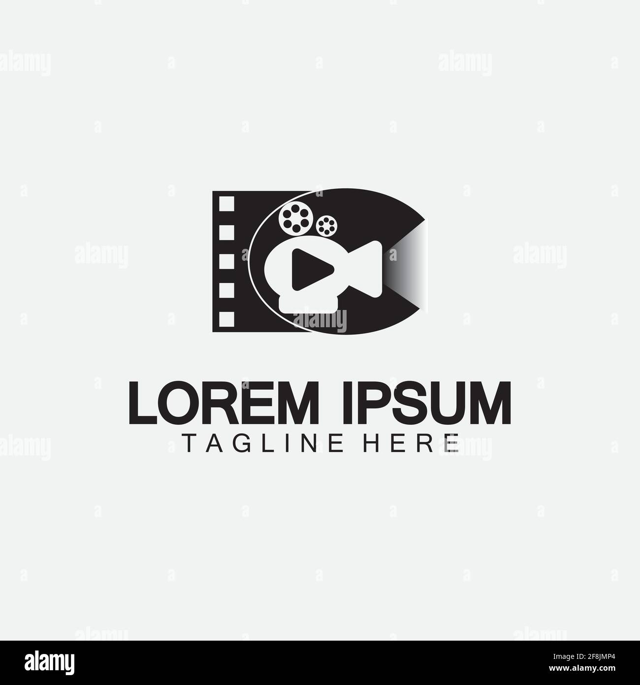 Riproduci filmato videocamera e striscia di film Riproduci filmato Cinema Entertainment Logo icona vettore di stock Illustrazione Vettoriale