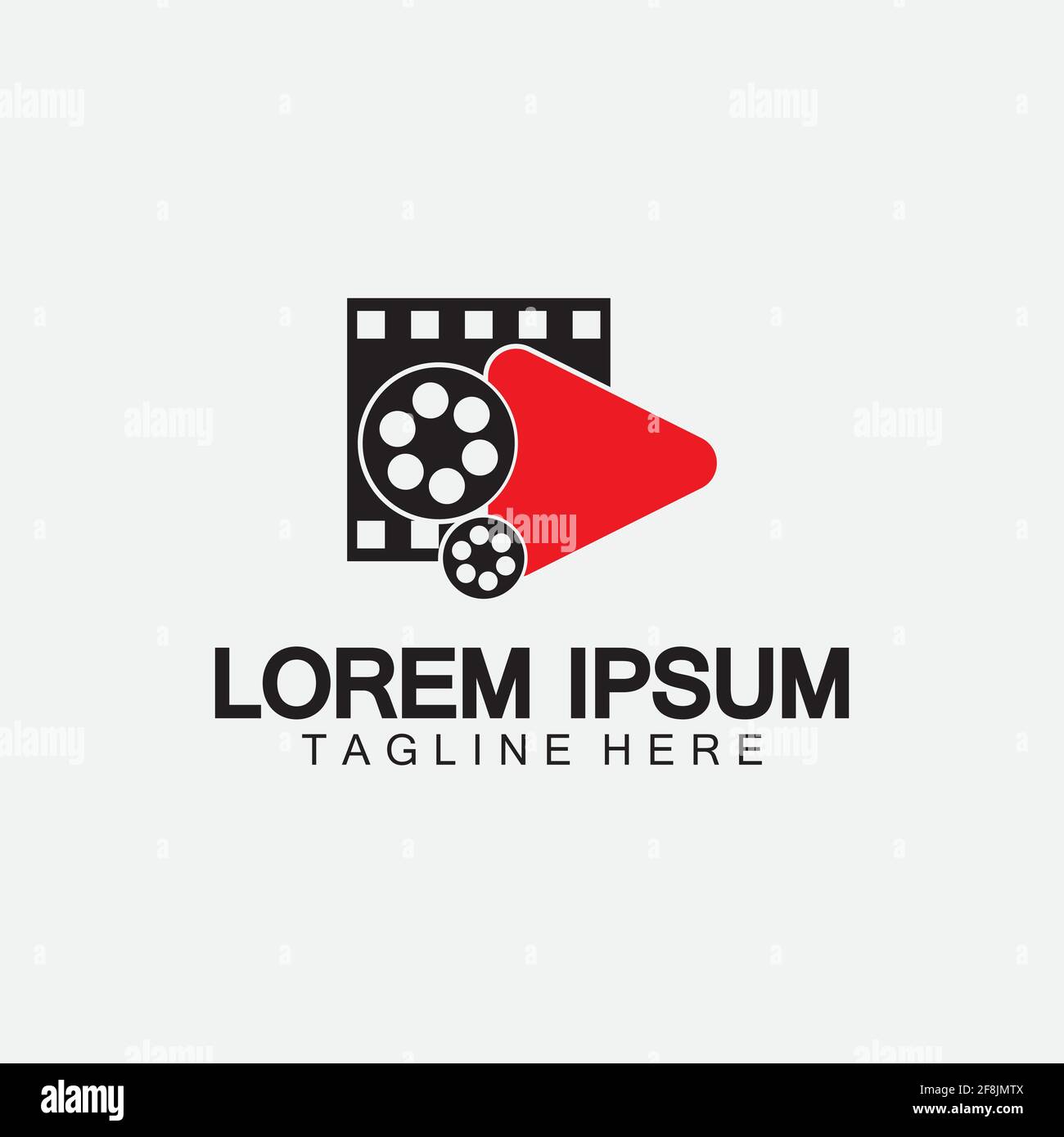 Riproduci filmato videocamera e striscia di film Riproduci filmato Cinema Entertainment Logo icona vettore di stock Illustrazione Vettoriale