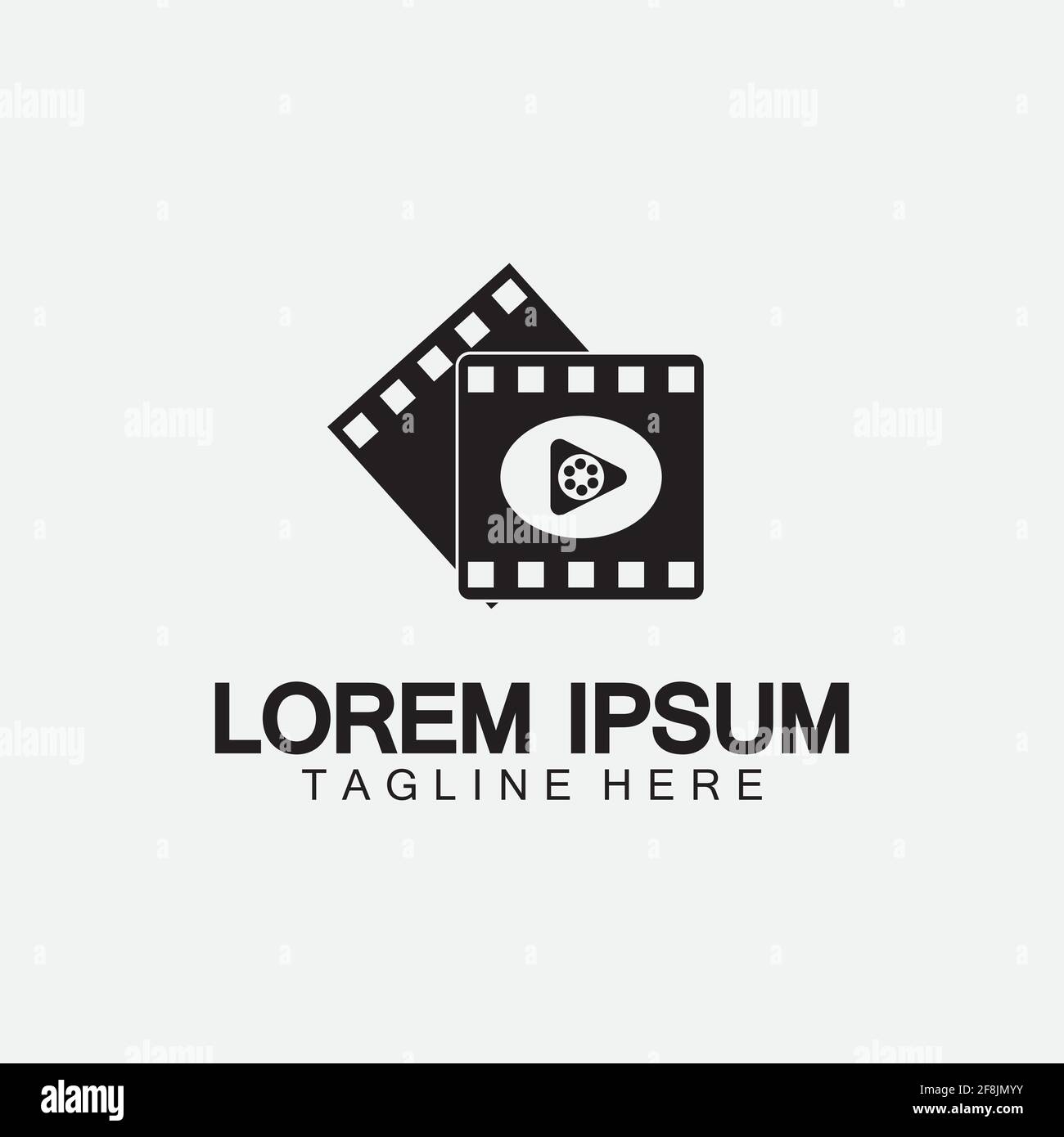 Riproduci filmato videocamera e striscia di film Riproduci filmato Cinema Entertainment Logo icona vettore di stock Illustrazione Vettoriale