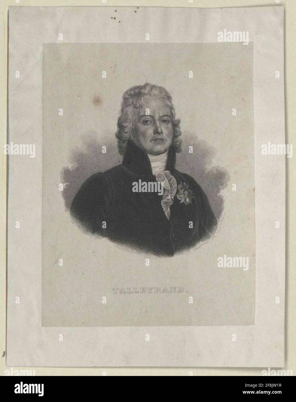 Talleyrand Perigord, incisione in acciaio Charles Maurice Herzog di Karl Mayer Foto Stock