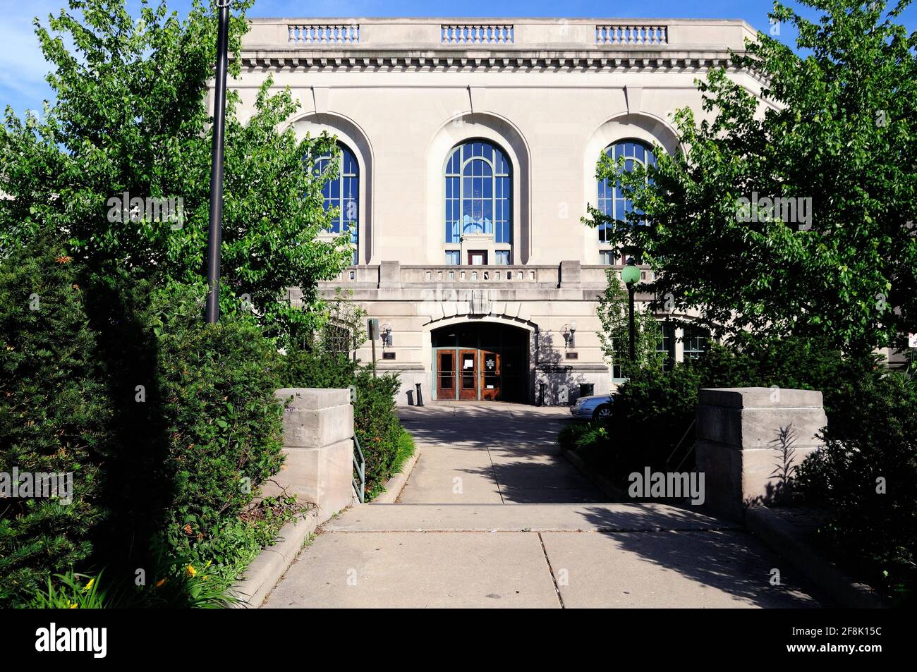 Joliet, Illinois, Stati Uniti. Joliet Union Station è stato progettato dall'architetto Jarvis Hunt nello stile architettonico classico di Beaux Arts. Foto Stock