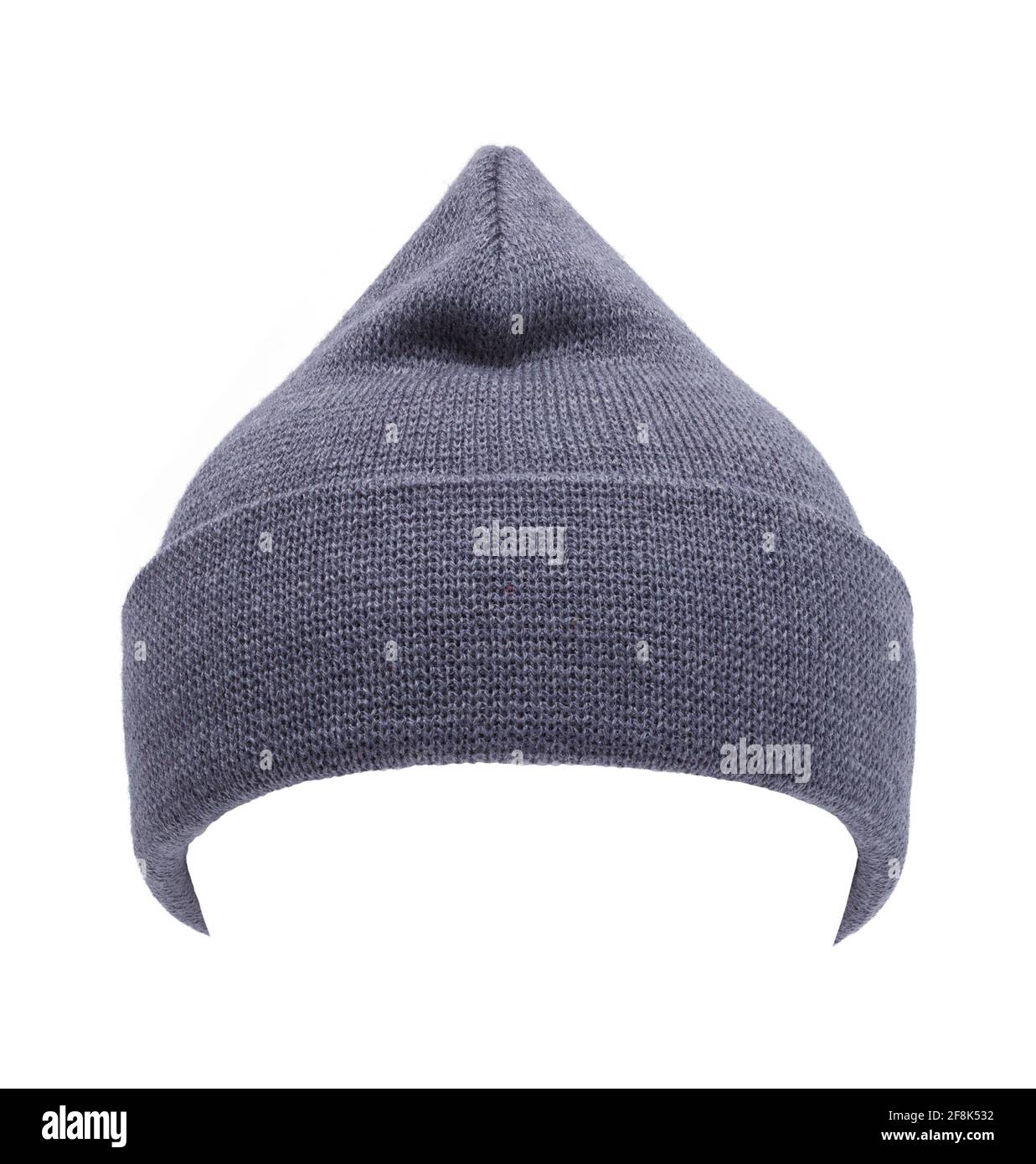 Cappello grigio con vista frontale. Foto Stock