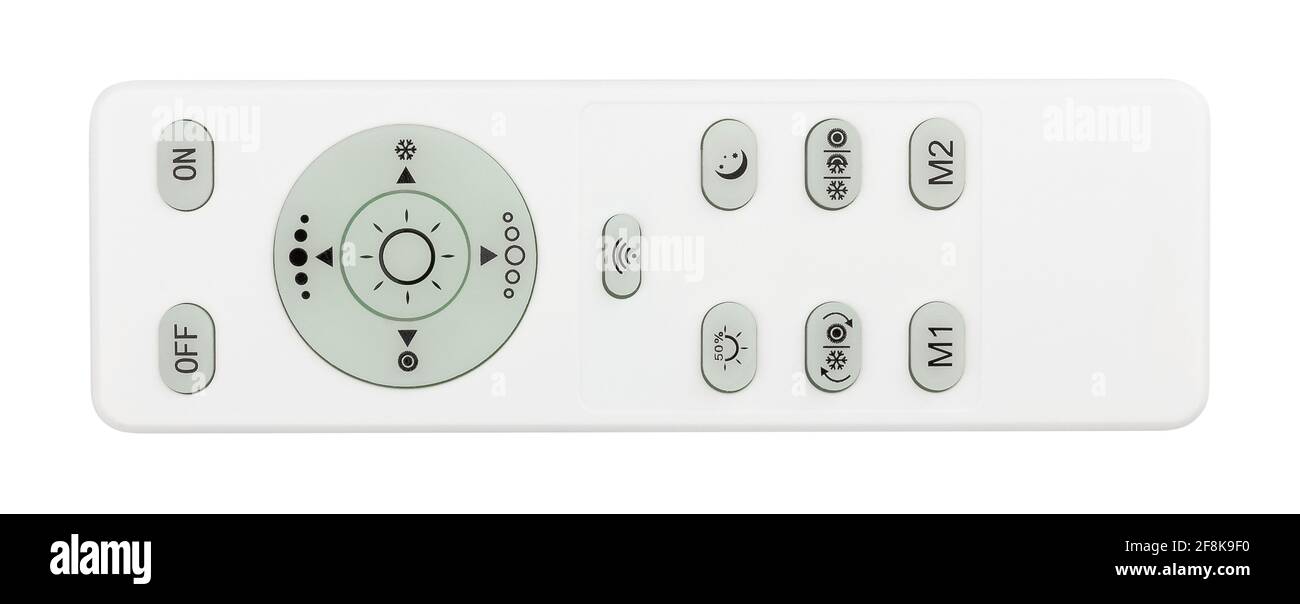 percorso di controllo remoto lampada da soffitto a led isolato su bianco Foto Stock