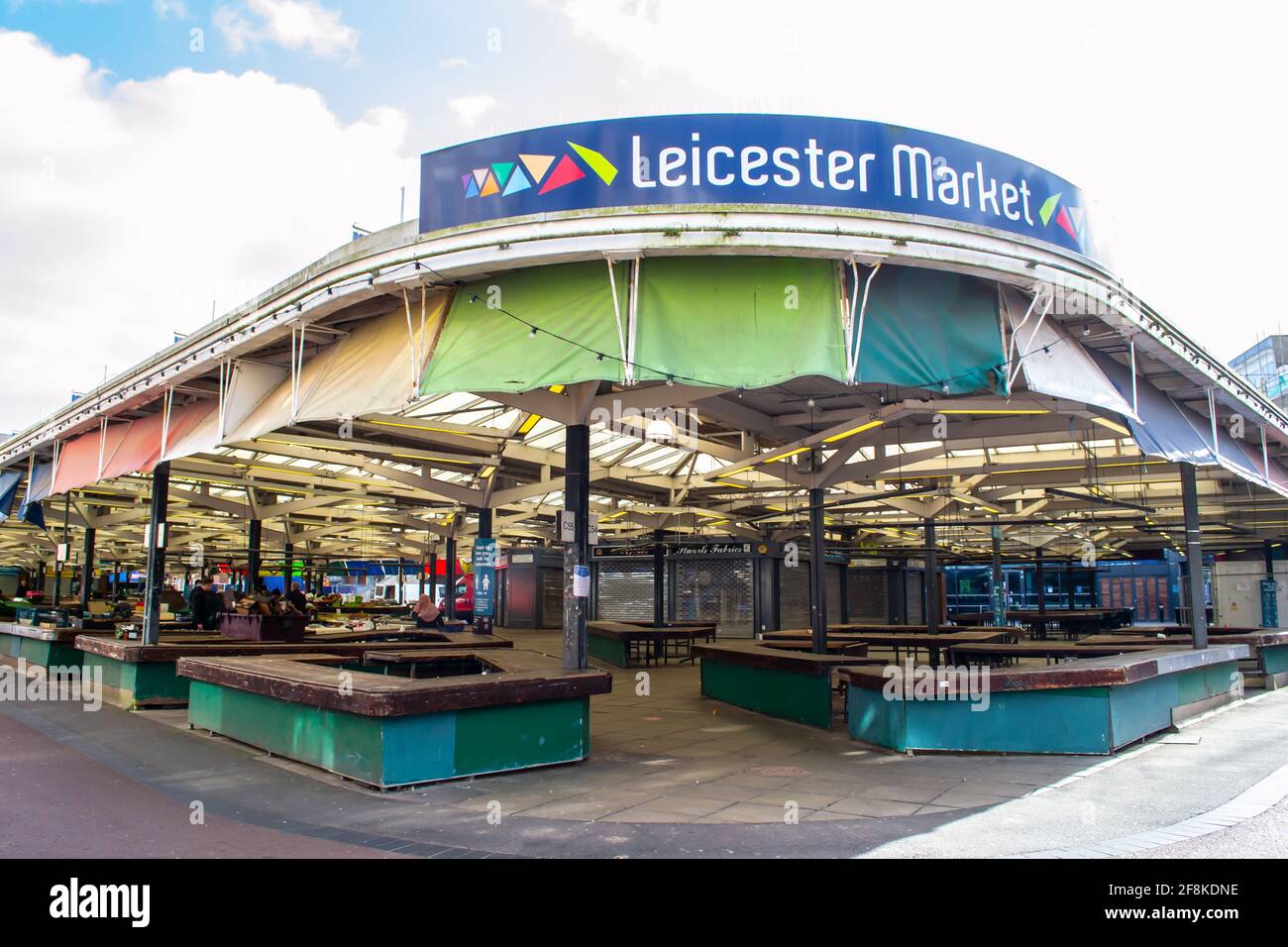 LEICESTER, INGHILTERRA - 3 aprile 2021: Mercato Leicester iconico nel centro di Leicester Foto Stock
