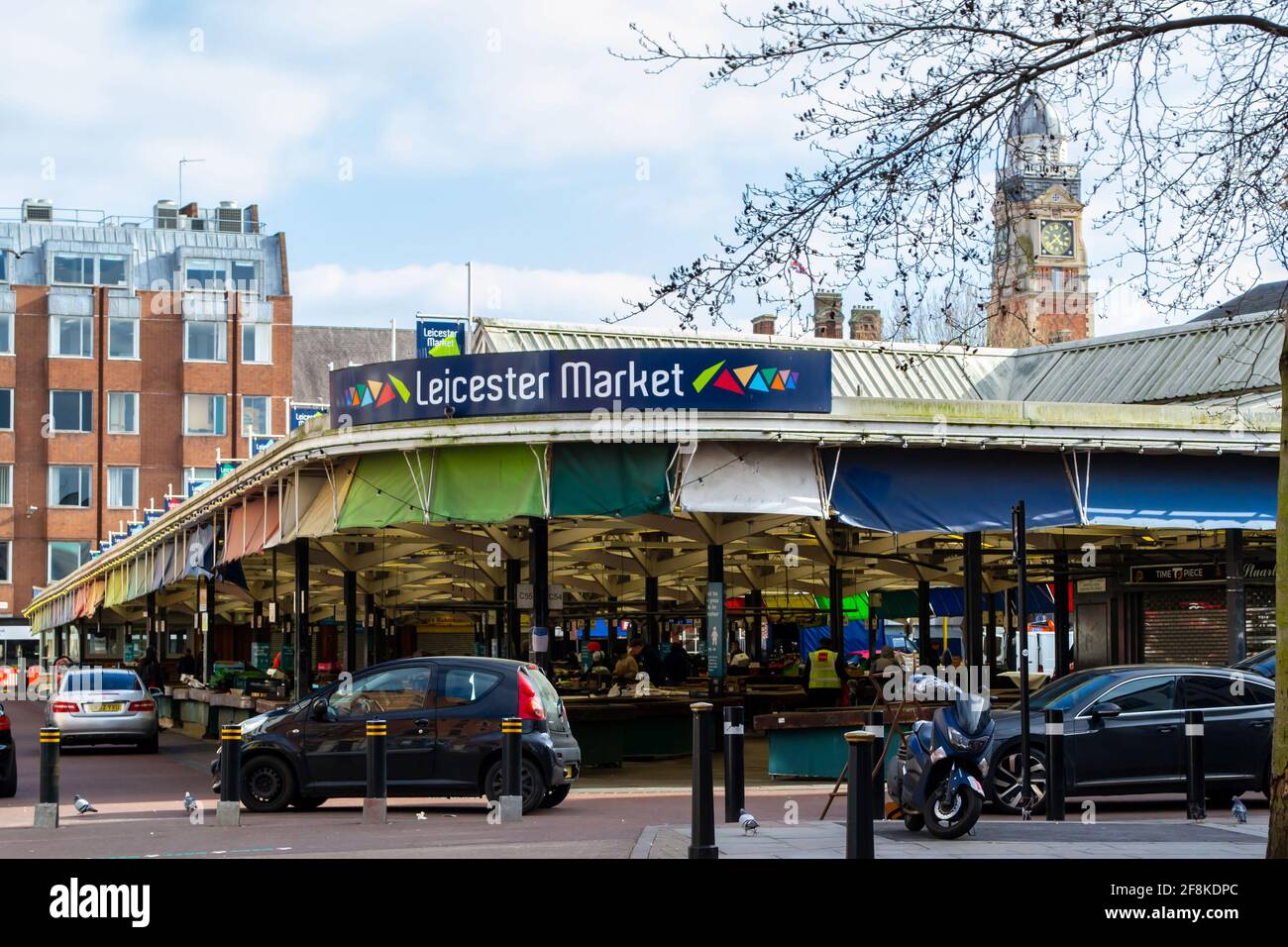 LEICESTER, INGHILTERRA - 3 aprile 2021: Mercato Leicester iconico nel centro di Leicester Foto Stock
