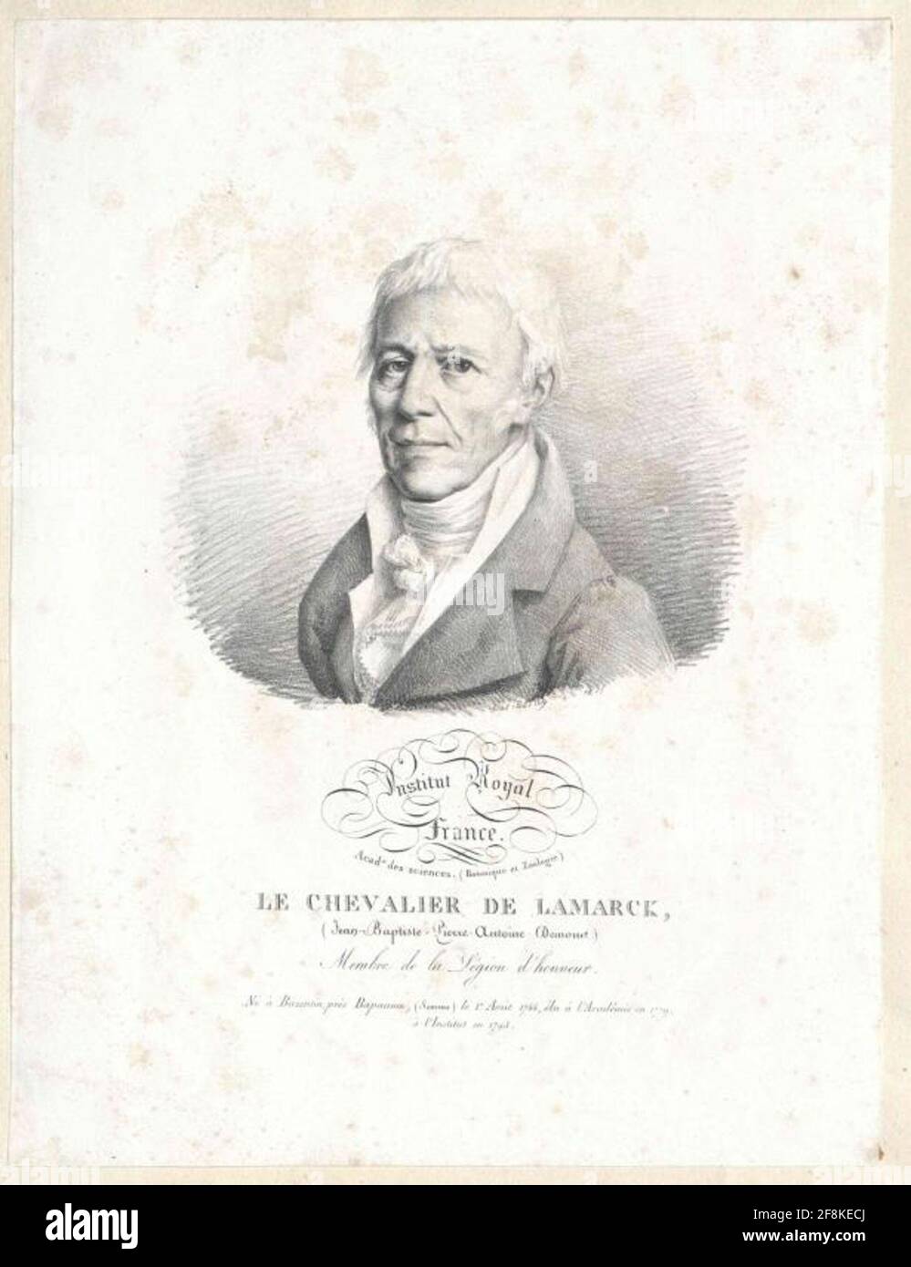 Lamarck, Jean Baptiste Antoine Pierre Monet de. Foto Stock