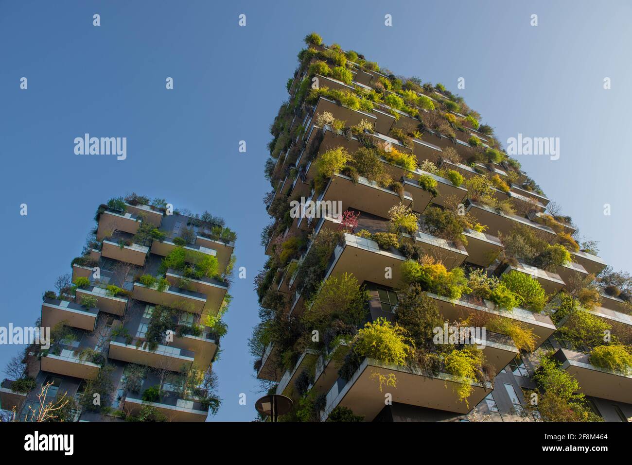 milano italia marzo 29 2021: Bosco verticale 'nuovo e moderno grattacielo con alberi che crescono sui balconi, nel quartiere Isola di Milano che è Ref Foto Stock