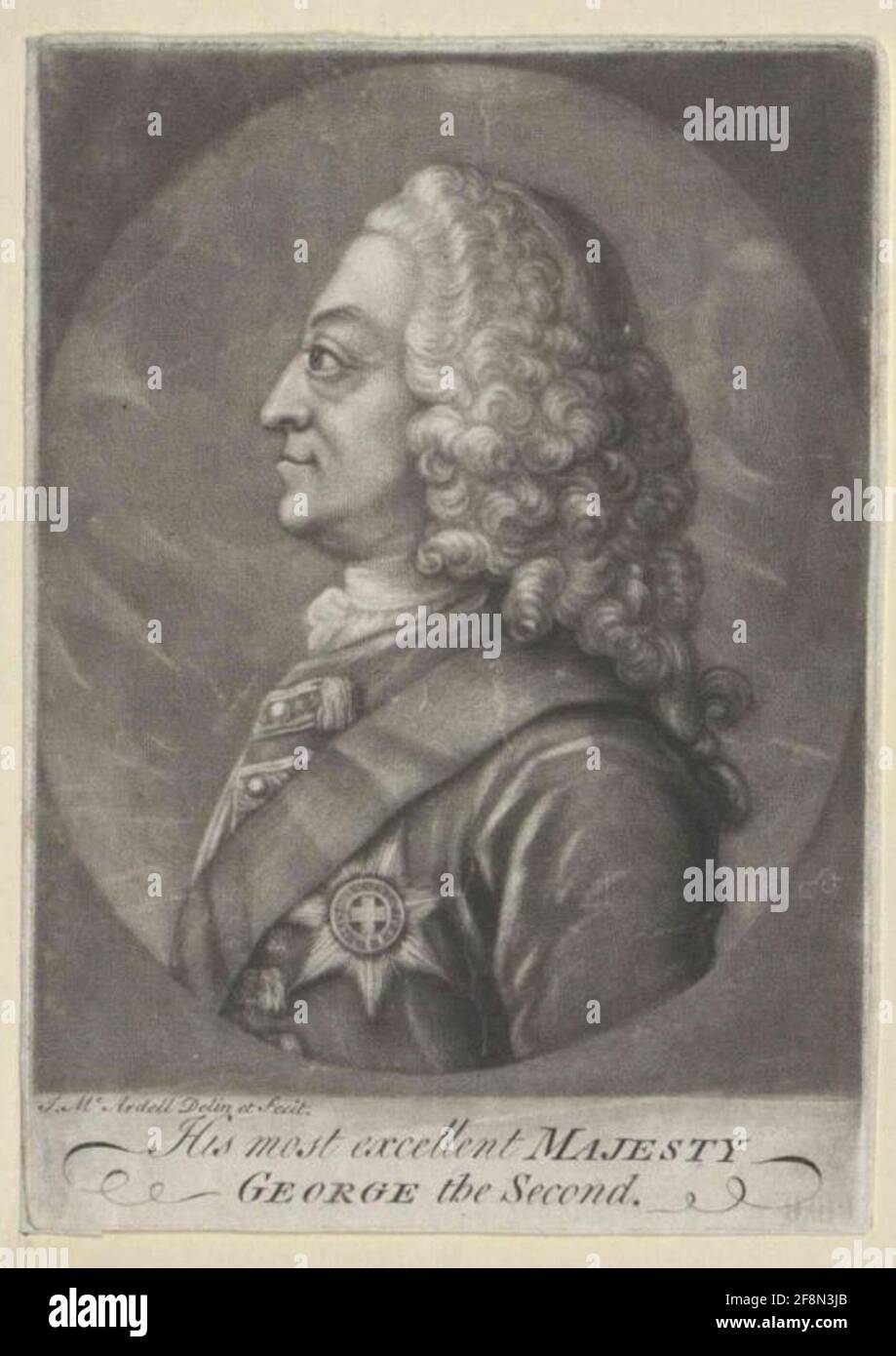 Georg II, re d'Inghilterra, Elettore di Hannover. Foto Stock