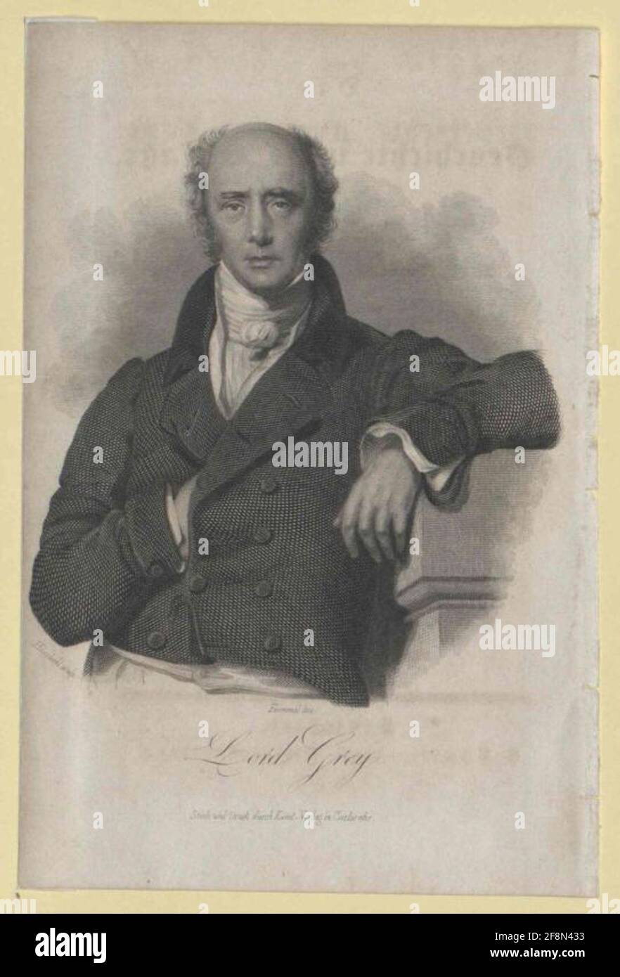 Grigio, 2. Earl Grey, Viscount Howick, Charles Head: Frommel, Carl Ludwigstecher: Hessloehl, Wilhelmverlag: Art-Verlag Dating: 1825/1843 Publisher: Karlsruhe Foto Stock