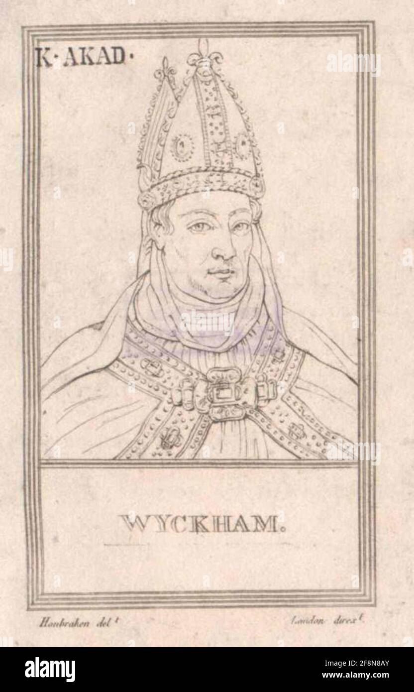 Guglielmo di Wickham, Vescovo di Winchester. Foto Stock