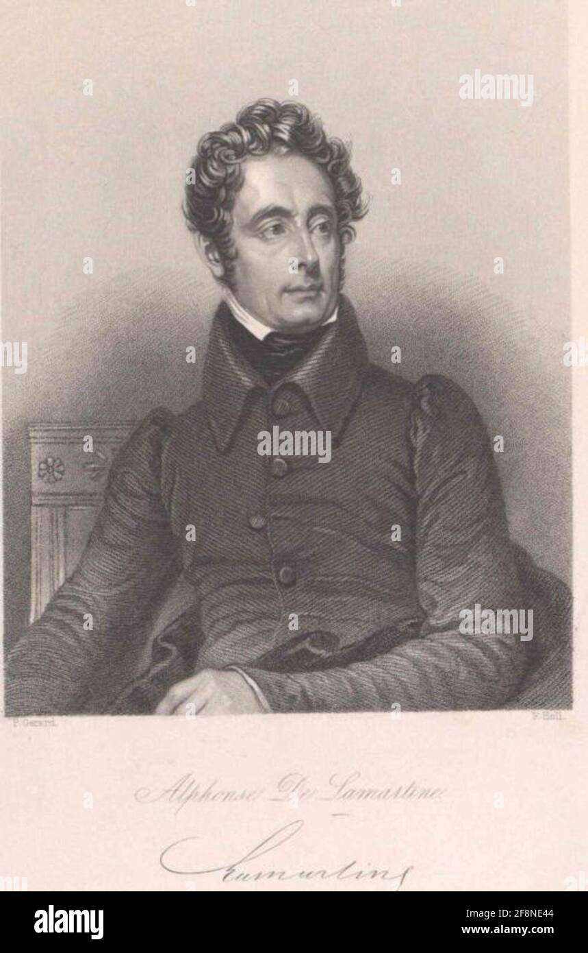 Lamartine, Alphonse Marie Louis de Prat de. Foto Stock