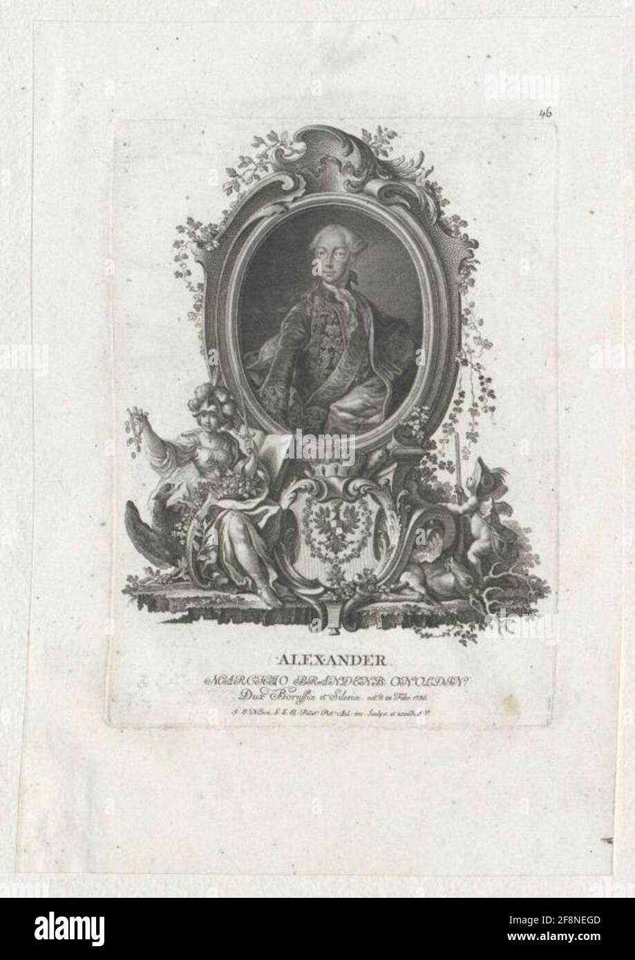 Christian Friedrich Karl Alexander, Markgravio von Brandenburg-Ansbach Designer: Nilson, Johannes EasaiStecher: Nilson, Johannes EasaiSverleger: Nilson, Johannes EasaiAsdation: 1757 / 1767Genesi della faccia: Augusta Foto Stock