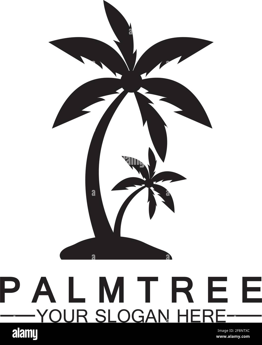 Palm tree estate modello logo illustrazione vettoriale Illustrazione Vettoriale