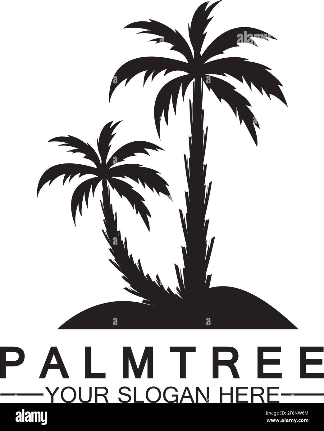 Palm tree estate modello logo illustrazione vettoriale Illustrazione Vettoriale