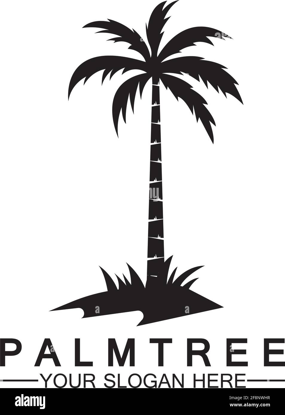 Palm tree estate modello logo illustrazione vettoriale Illustrazione Vettoriale