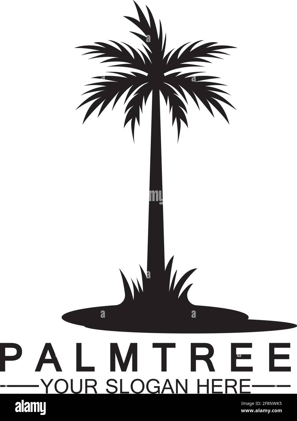 Palm tree estate modello logo illustrazione vettoriale Illustrazione Vettoriale
