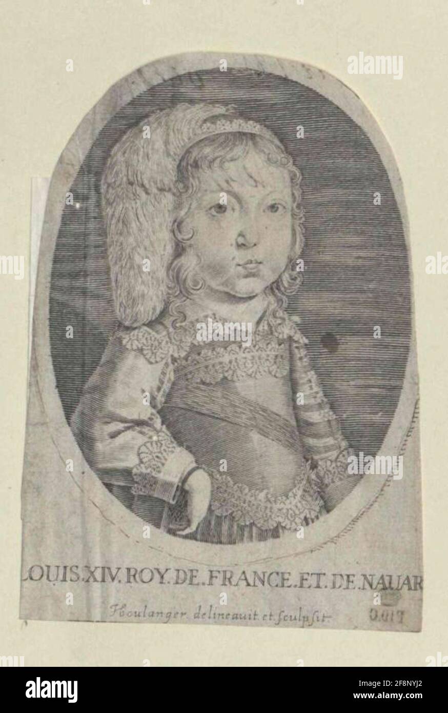 Ludwig XIV., Re di Francia Stitch dopo il proprio disegno di Jean Boulanger Foto Stock