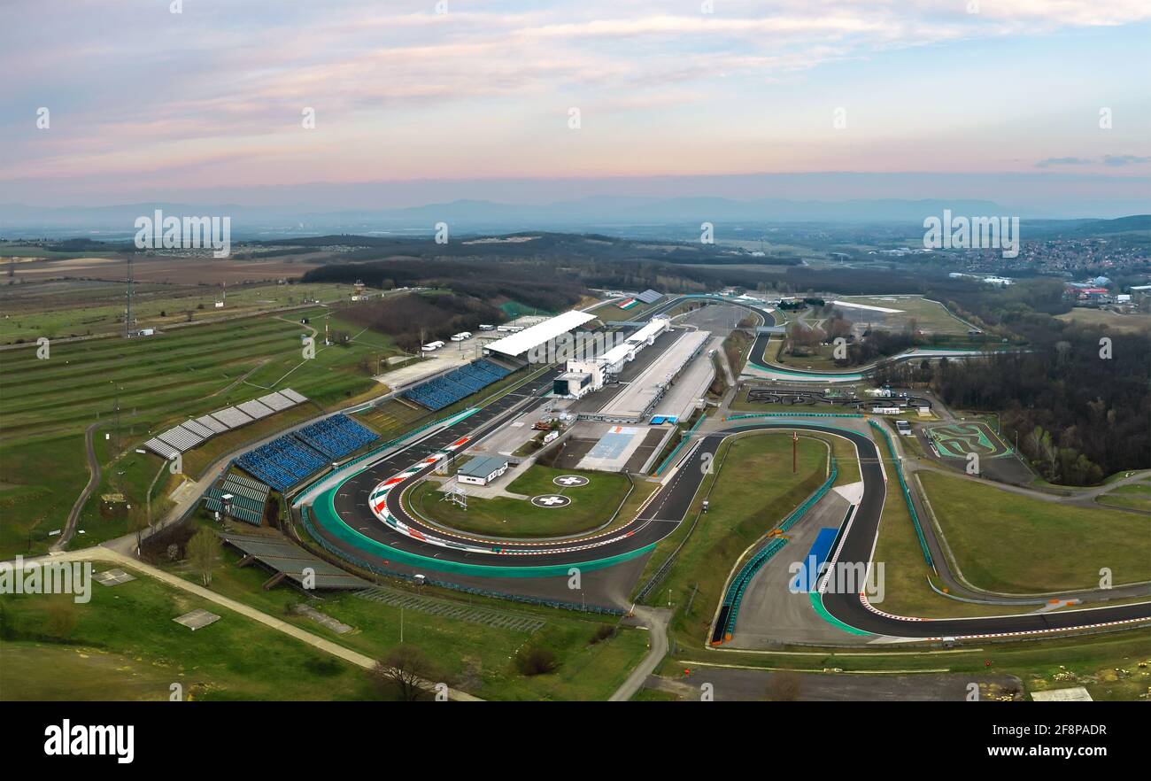 Hungaroring, circuito ufficiale forma 1 di Ungheria nella città di Mogyorod. Molti eventi motoristici luogo Foto Stock