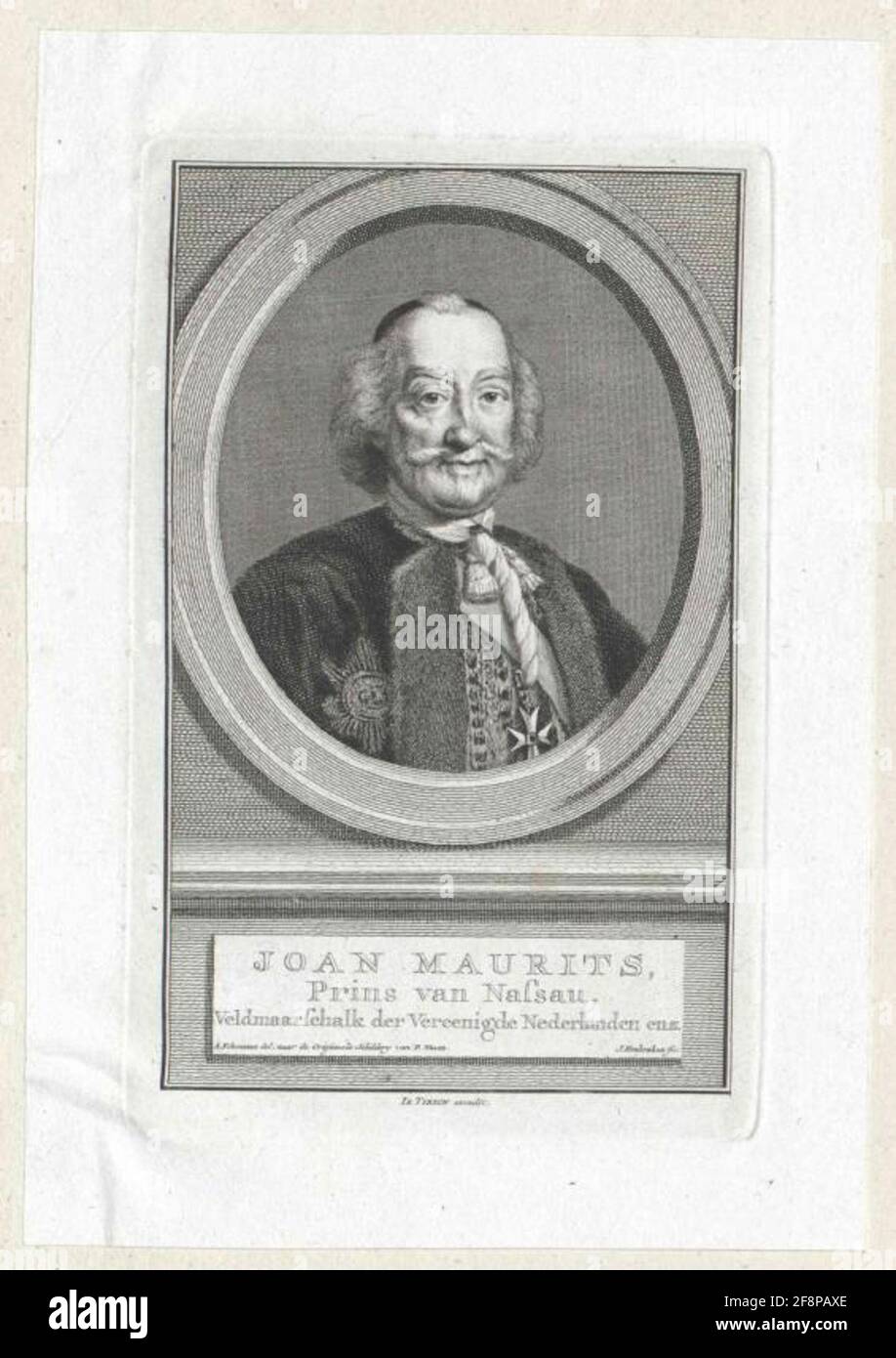 Johann Moritz, Principe di Nassau-Siegen Stecher: Houbraken, JacobusTwerfer: Schouman, Aertverleger: Tirion, Isaac Foto Stock