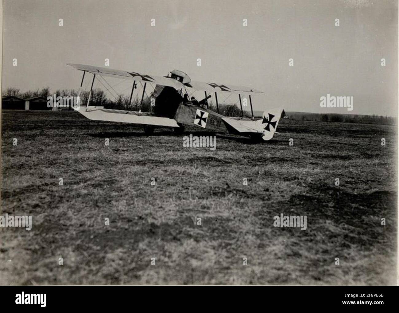 All'atterraggio in campo aereo dell'apparecchio a Kragla. Foto Stock