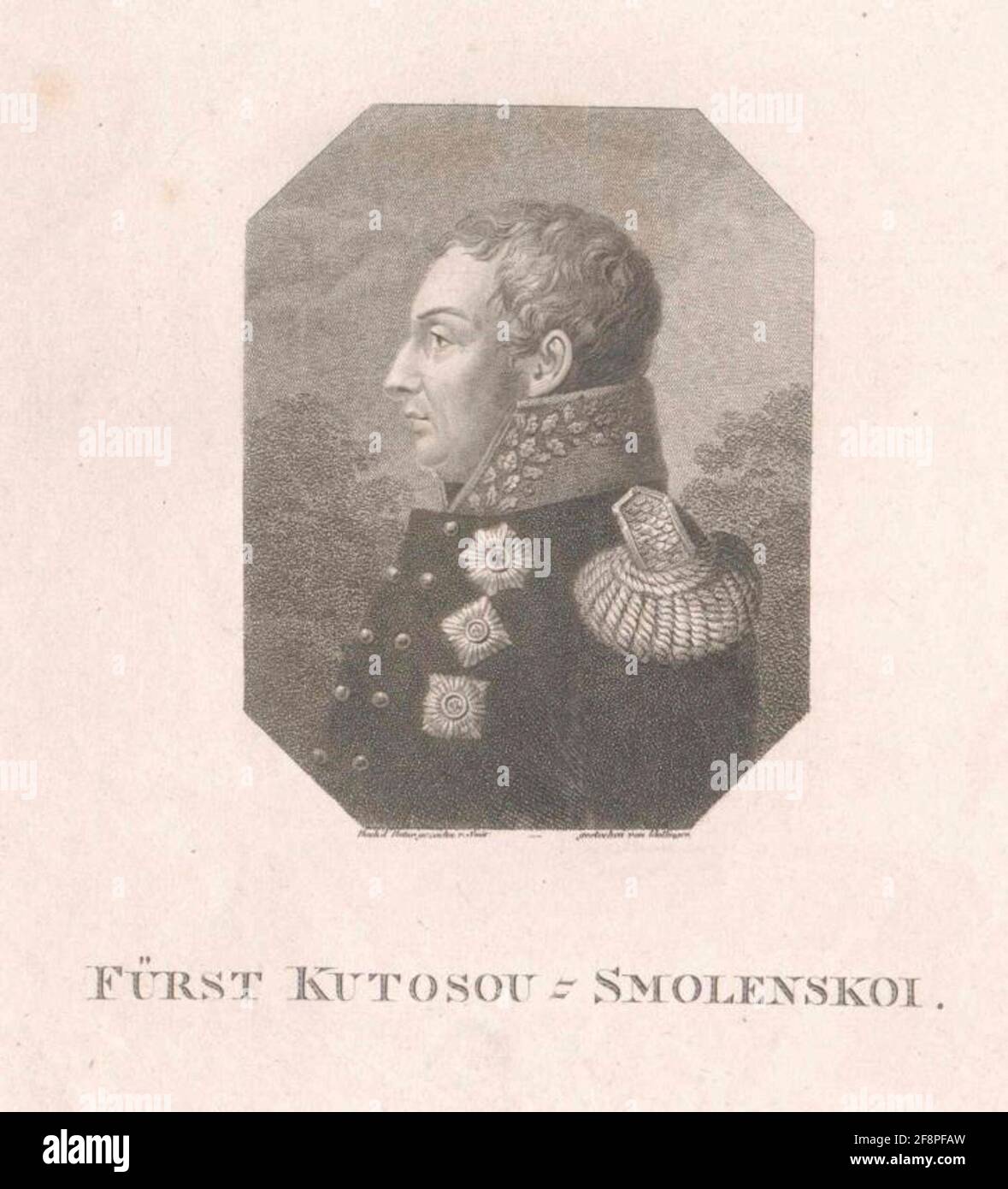Kutusow Smolensky, Mikhail Ilarinovich Golenischchchchew Prince. Foto Stock