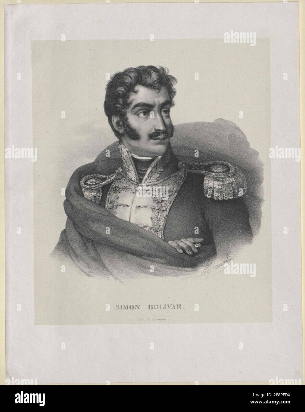 Bolivar, Simon litografia: Engelmann, Godefroy (1788) relatore: Maurin, Nicolas Eustache Foto Stock