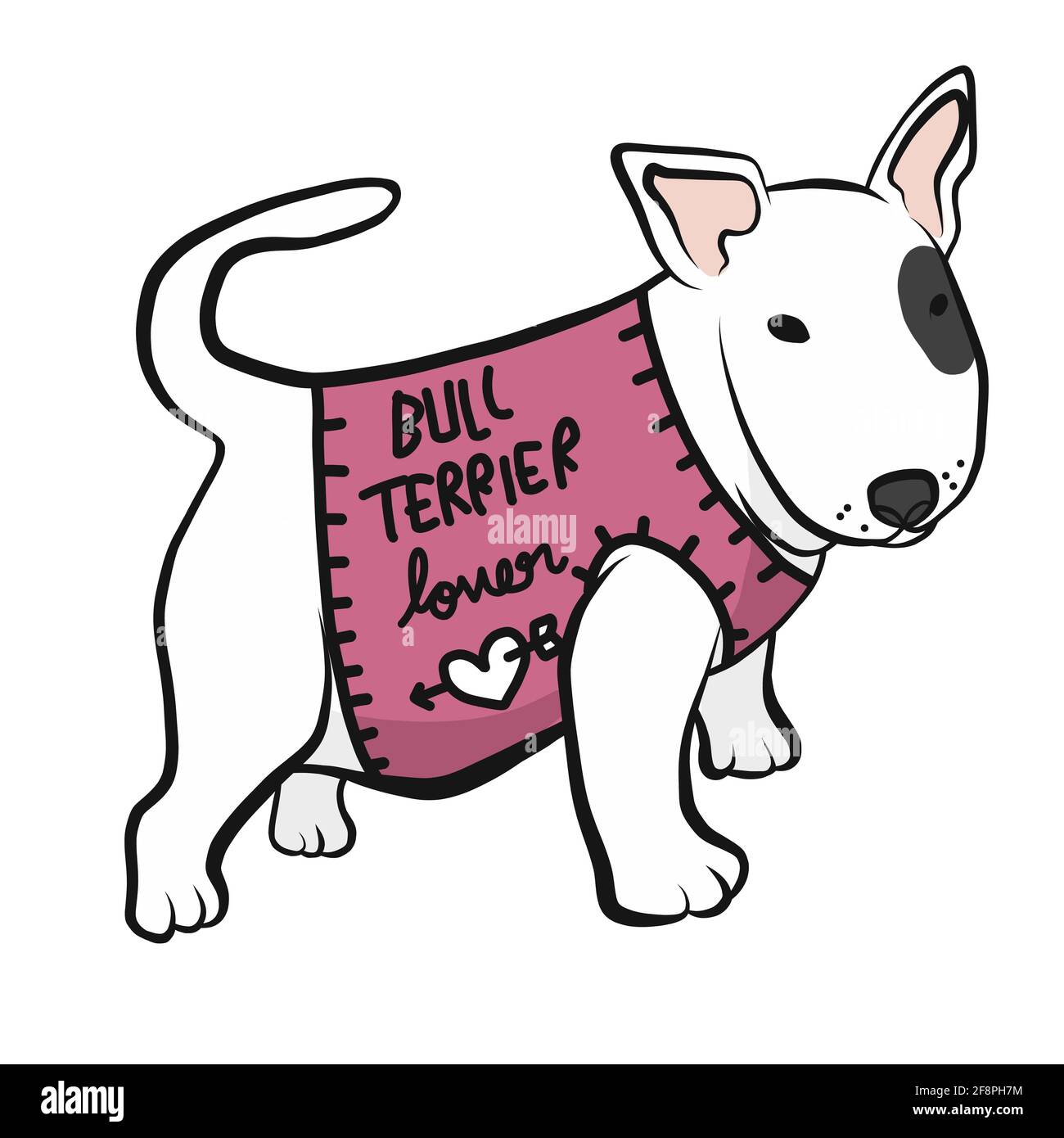 Bull Terrier cane amante cartoon vettore illustrazione Illustrazione Vettoriale