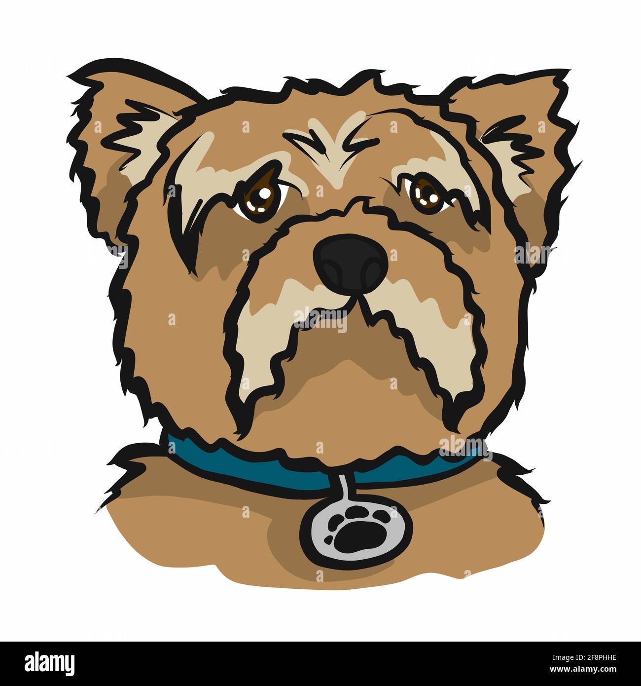 Yorkshire Terrier cane faccia cartoon vettore illustrazione Illustrazione Vettoriale
