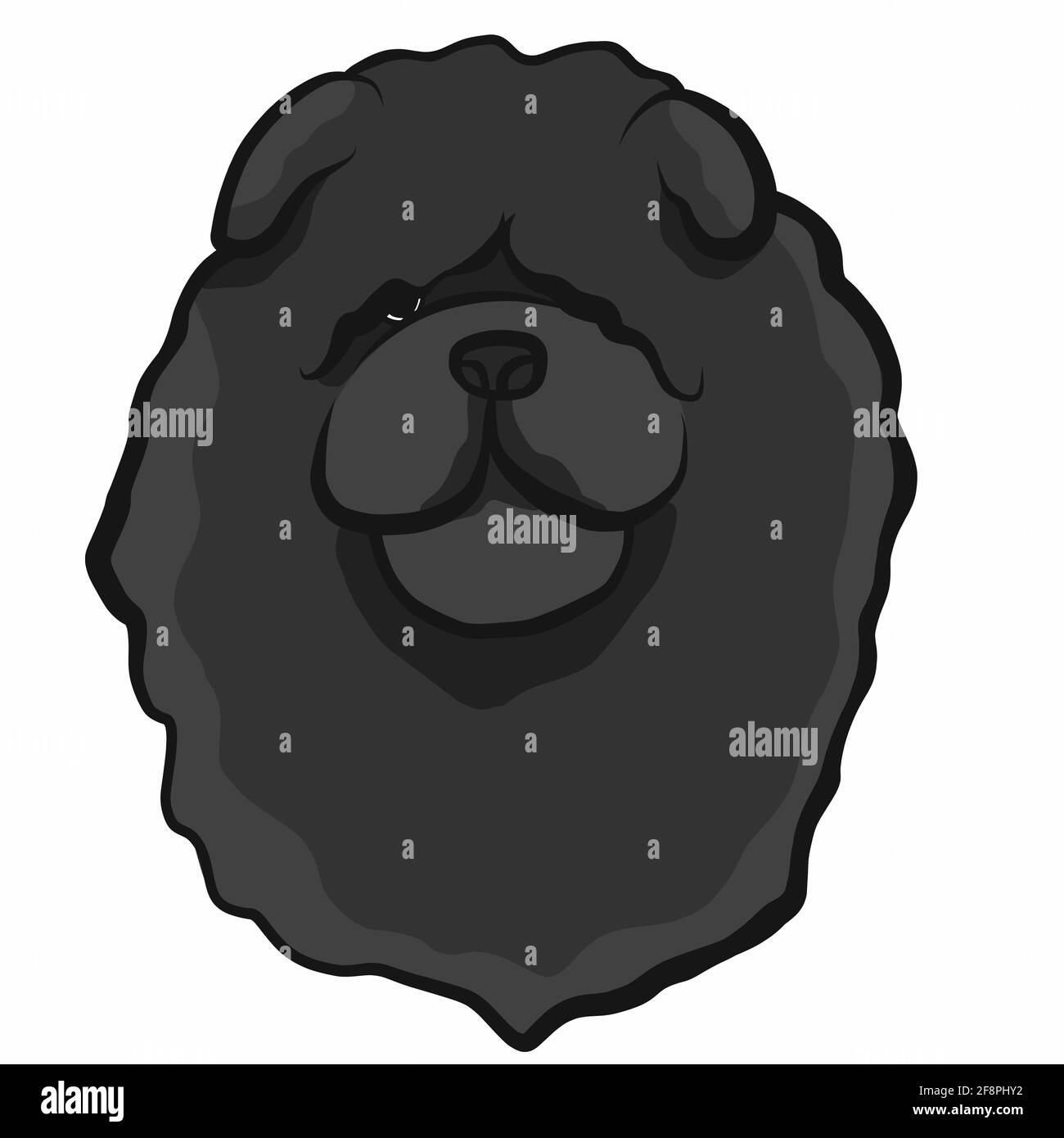 Chow chow cane faccia cartoon illustrazione vettoriale Illustrazione Vettoriale
