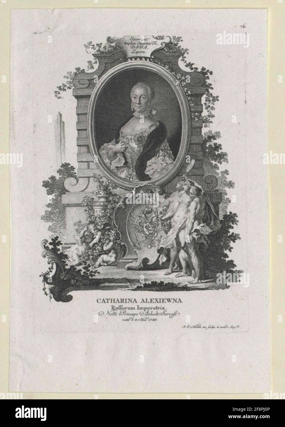 Katharina II., imperatrice della Russia Designer: Nilson, Johannes EasaiStecher: Nilson, Johannes EasaiSverleger: Nilson, Johannes esaiasditierung: Circa 1755 / 1770Genesi Factic: Augsburg Foto Stock