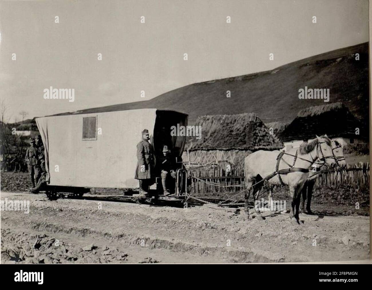 Feldbahn Personenwagen Narajow-Lany-Dunajow. Foto Stock