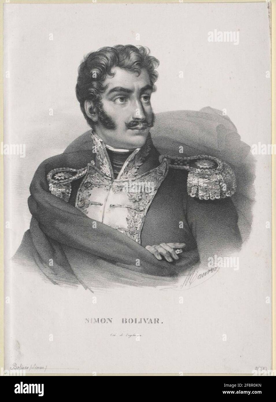 Bolivar, Simon litografia: Engelmann, Godefroy (1788) relatore: Maurin, Nicolas Eustache Foto Stock