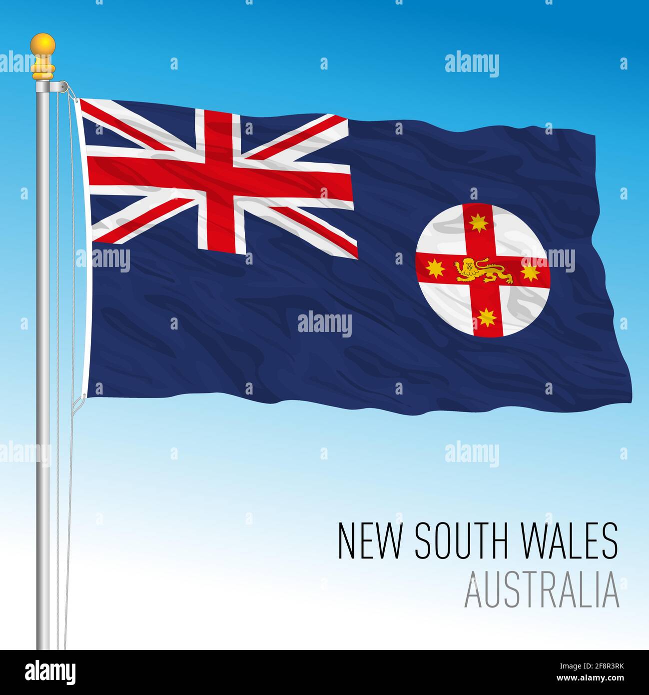 Bandiera, stato e territorio del nuovo Galles del Sud, Australia, Paese oceanico, illustrazione vettoriale Illustrazione Vettoriale