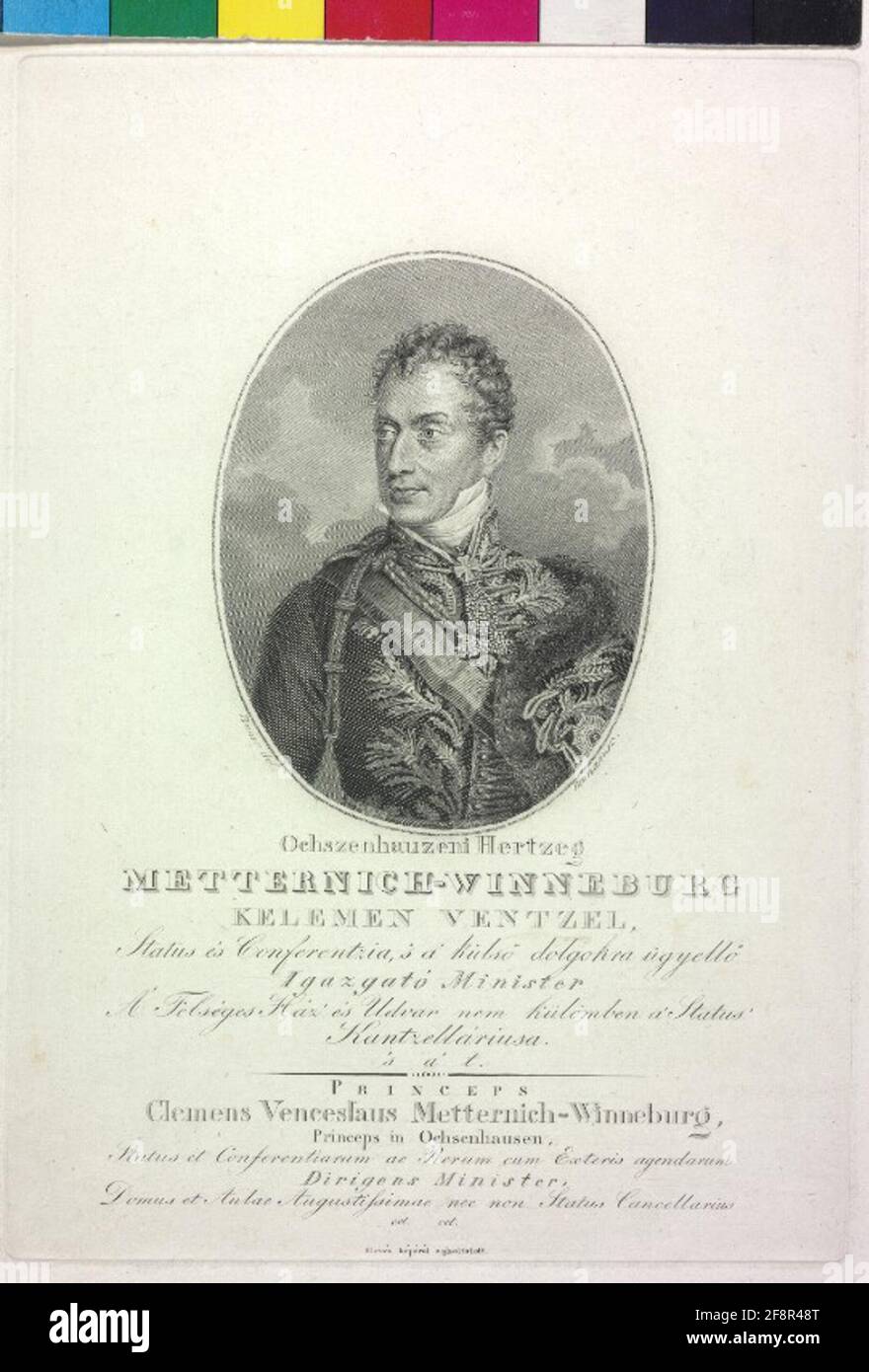 Metternich Winceburg, Klemens Wenzel Lothar Principe di acciaio incisione di (...) Roman dopo il design di (...) Bauer Foto Stock