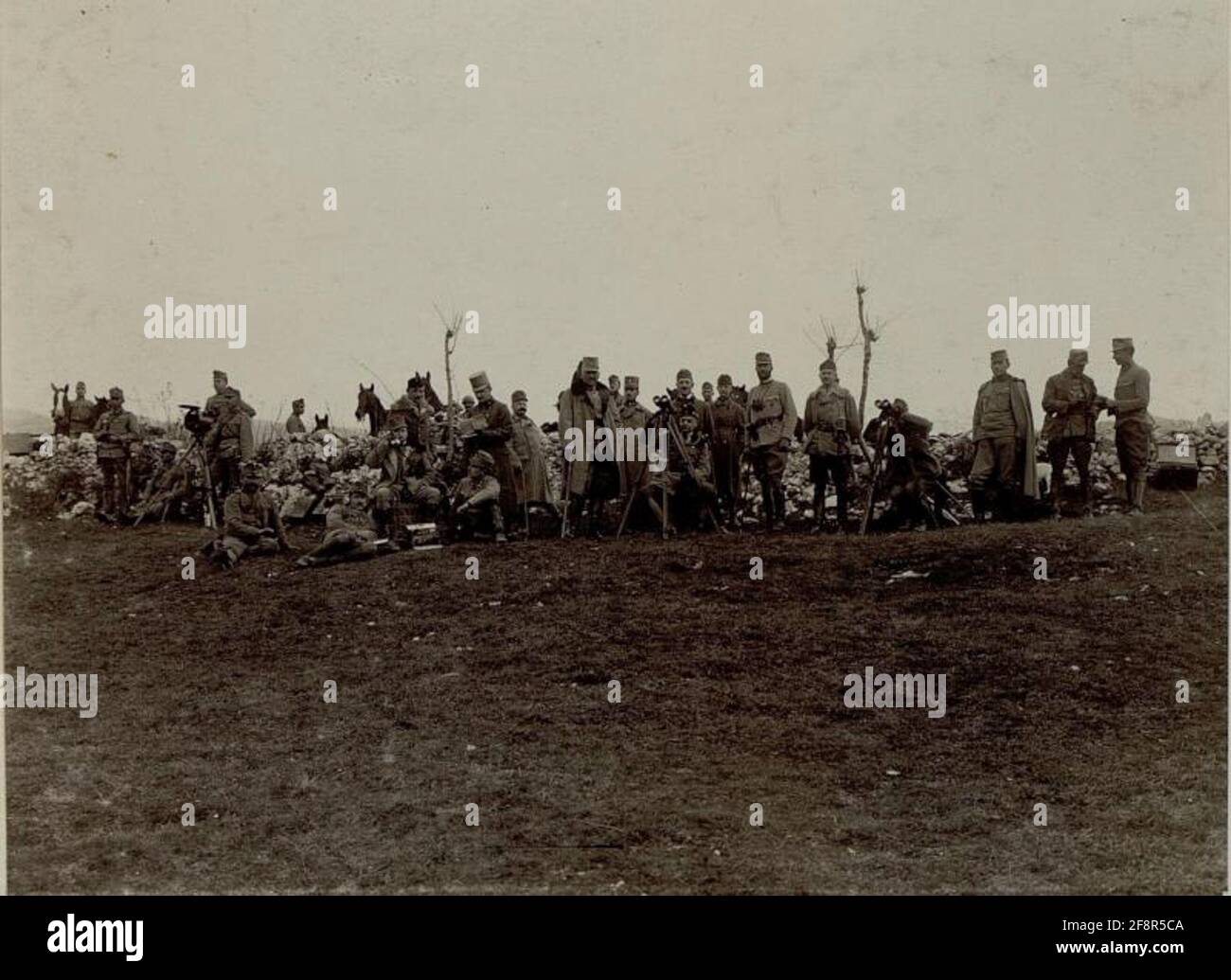 Posto di osservazione della diciottesima divisione di fanteria con Generalmajor Straker. Foto Stock