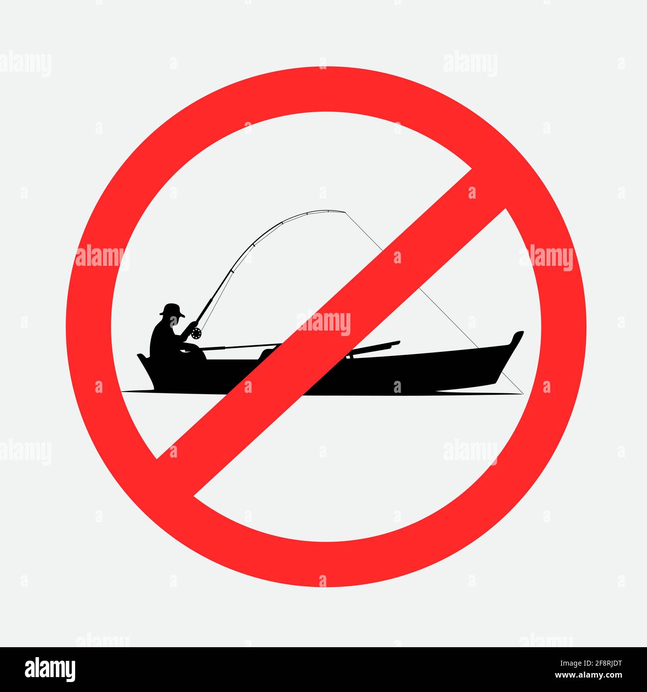 simbolo di divieto di pesca in barca Immagine e Vettoriale - Alamy