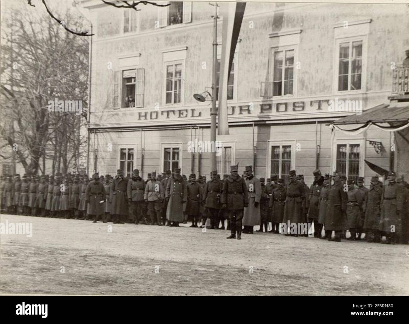 Cento anni di celebrazione dei cacciatori imperiali tirolesi a Brunico il 16.I.1916. Foto Stock