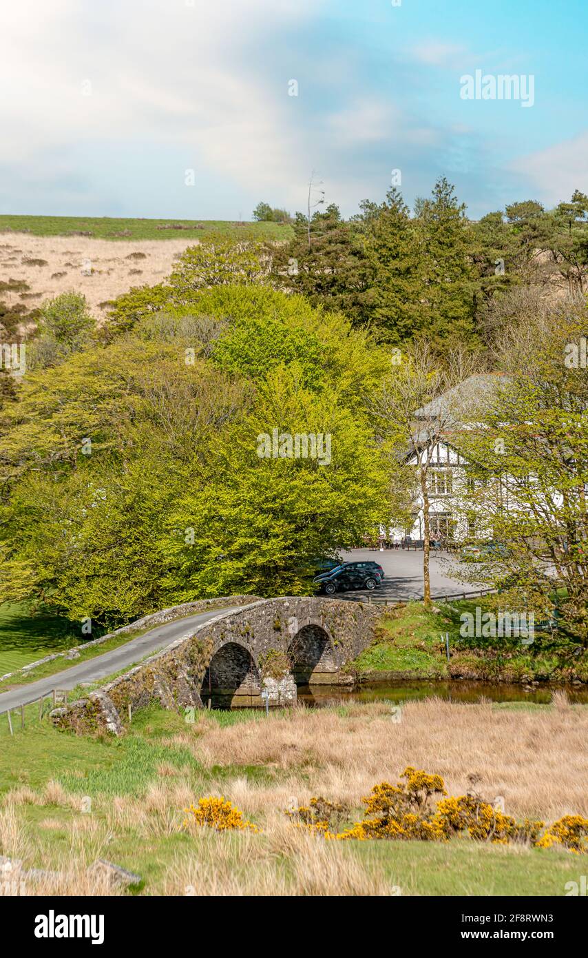 Due ponti nel Dartmoor National Park di Devon, Inghilterra Foto Stock