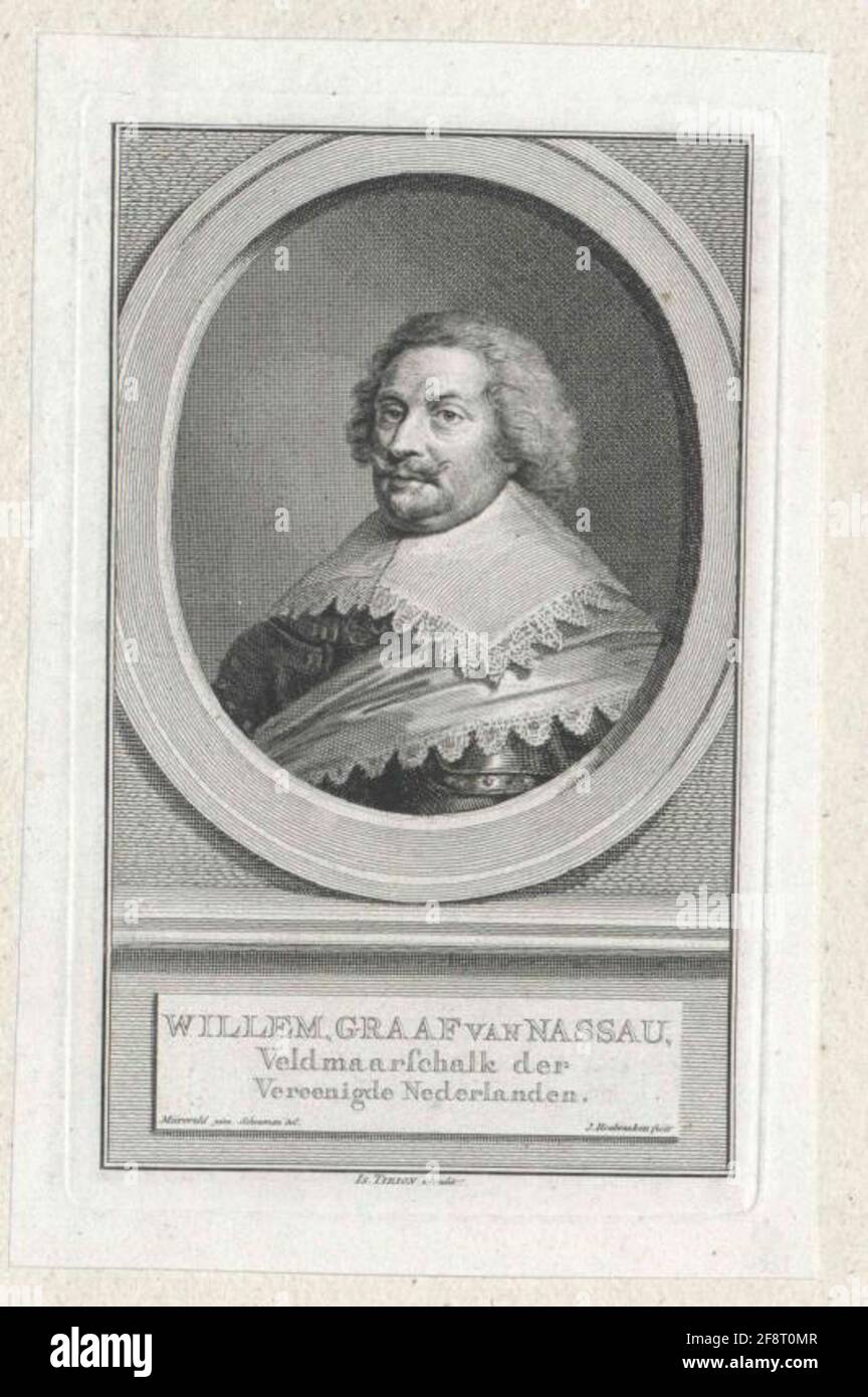 Wilhelm, Conte di Nassau-Siegen Stecher: Houbraken, Jacobus cassetto: Schouman, Aertverleger: Tirion, Isaacadation: 1725/1780 Foto Stock