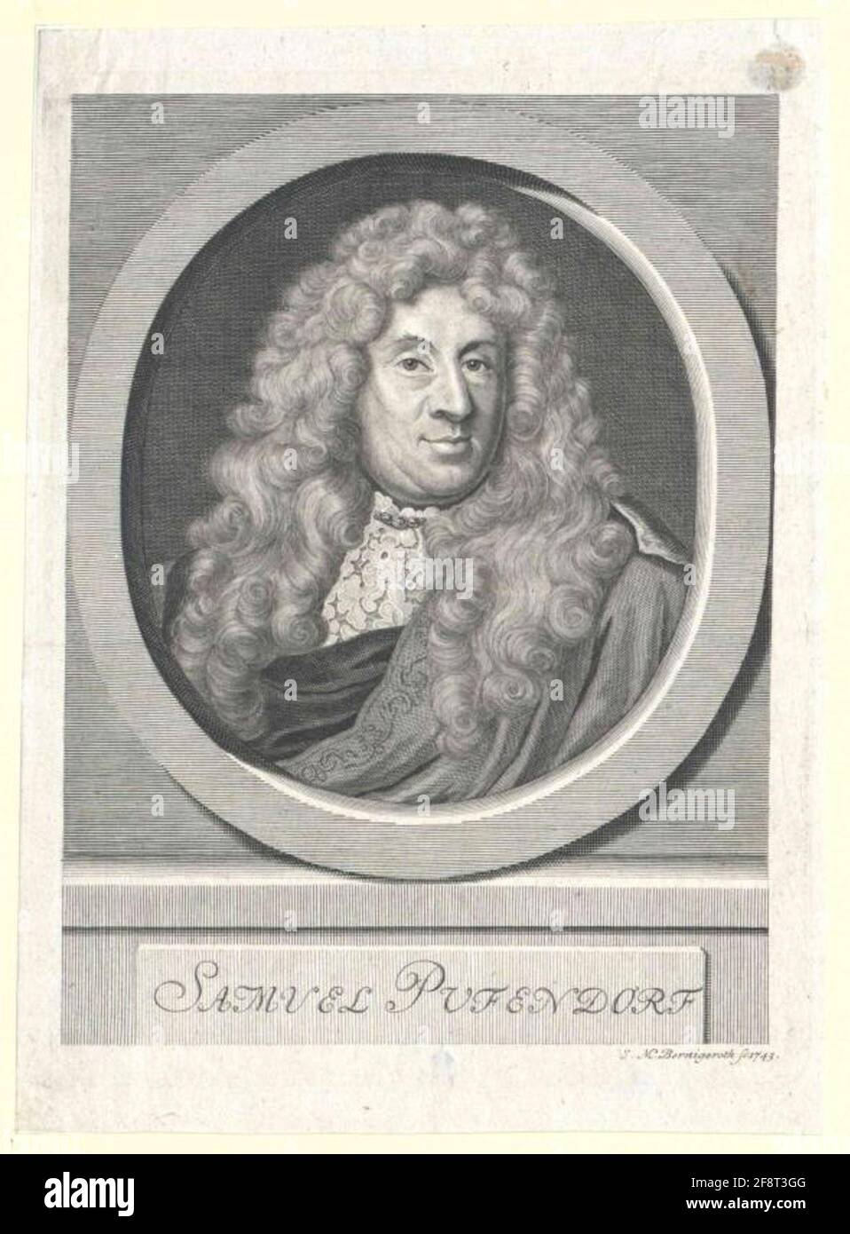 Puferorf, Samuel Freiherr von Stecher: Bernigeroth, Johann Martinverlag: Knoch, Johann Adolf, & Johann Georg Esslinger Foto Stock