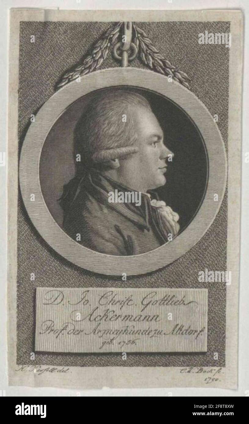 Ackermann, Johann Christian Gottlieb Eraser: Bock, Christoph Wilhelmist: Hessell, Leonhard Heinrich Foto Stock