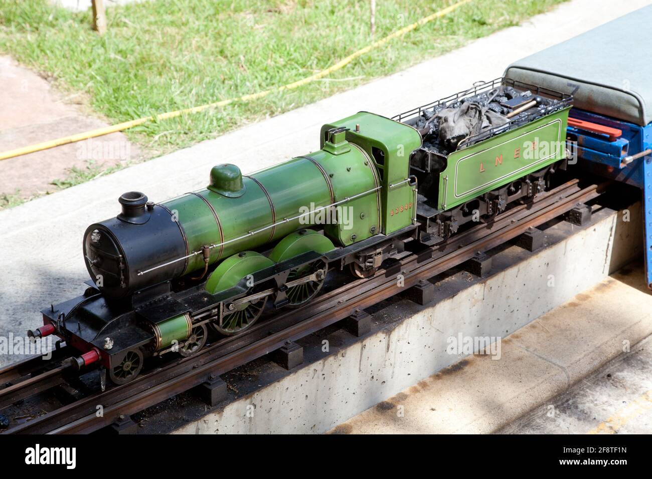 una locomotiva a vapore in miniatura Foto Stock