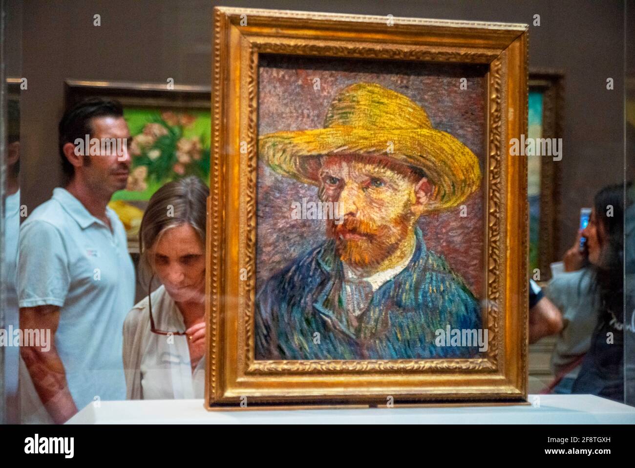 Van Gogh autoritratto, 'autoritratto con cappello Straw', 1887 Metropolitan Museum of Art, New York City, USA Foto Stock