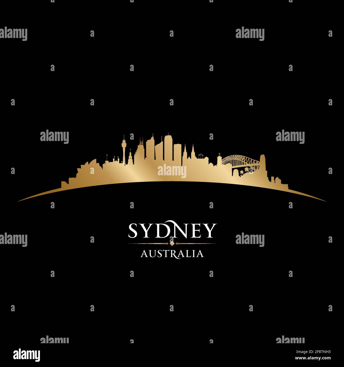 Sydney Australia dello skyline della città silhouette. Illustrazione Vettoriale Illustrazione Vettoriale