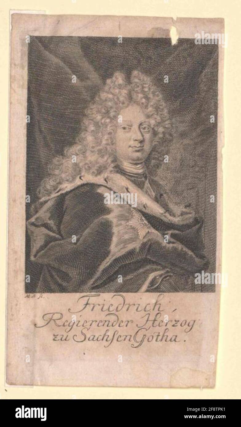 Federico II, Duca di Sachsen-Gotha Stecher: Bernigeroth, MartiDatting: 1710/1730 Foto Stock