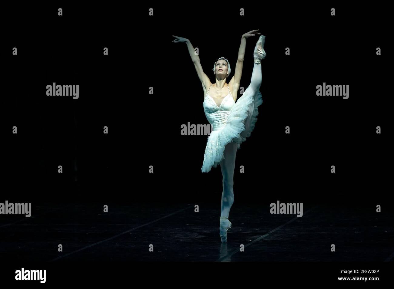 DEU, Deutschland, Berlin, 27.10.2009: Polina Semionova vom Staatsballett Berlin als Schwanenprinzessin Odette in dem Ballett SCHWANENSEE in der choreo Foto Stock