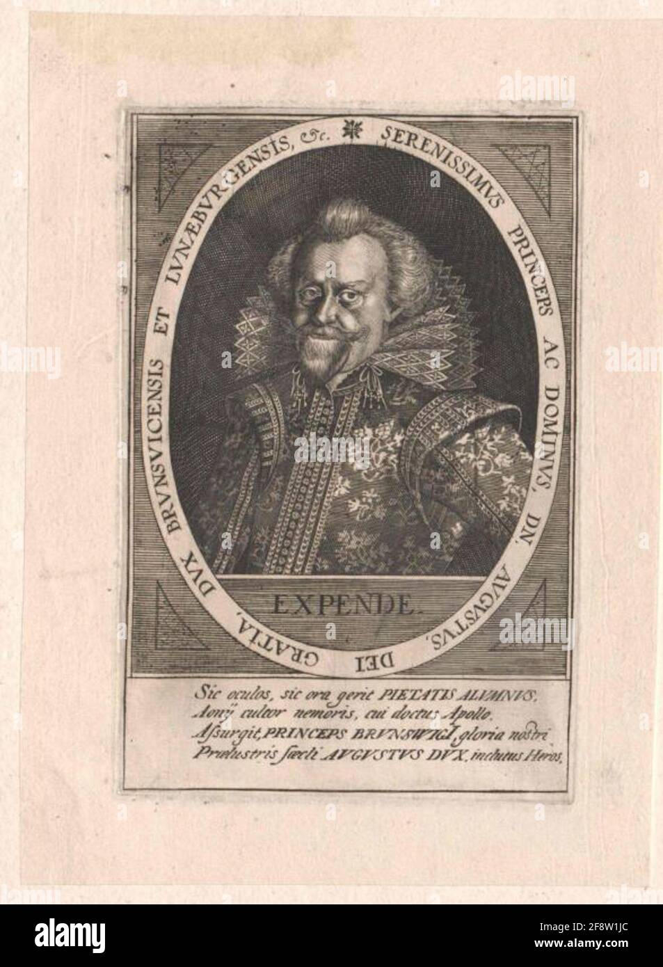 Agosto del giovane, Duca di Braunschweig-Wolfenbüttel Editore: Merian, Matthew (gli anziani) casa editrice: Francoforte sul meno Foto Stock