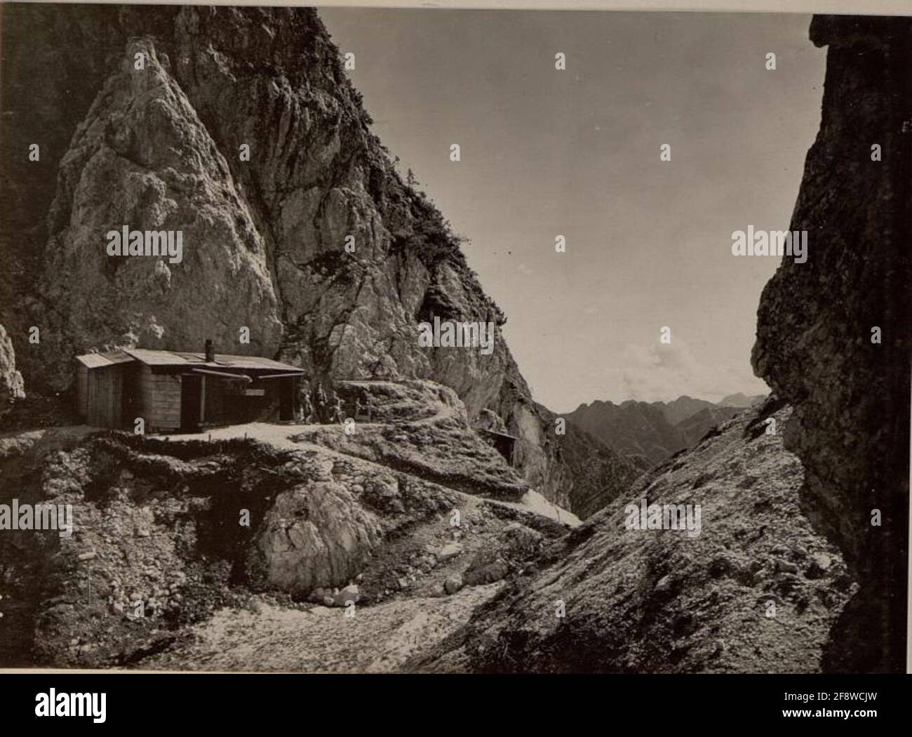 Karniza trafitto. Sistemazioni di fanteria. Freccia. Il 25.VI.1916. . Foto Stock